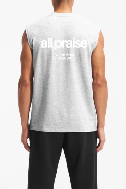 All Praise Grey Cut-Off Tee