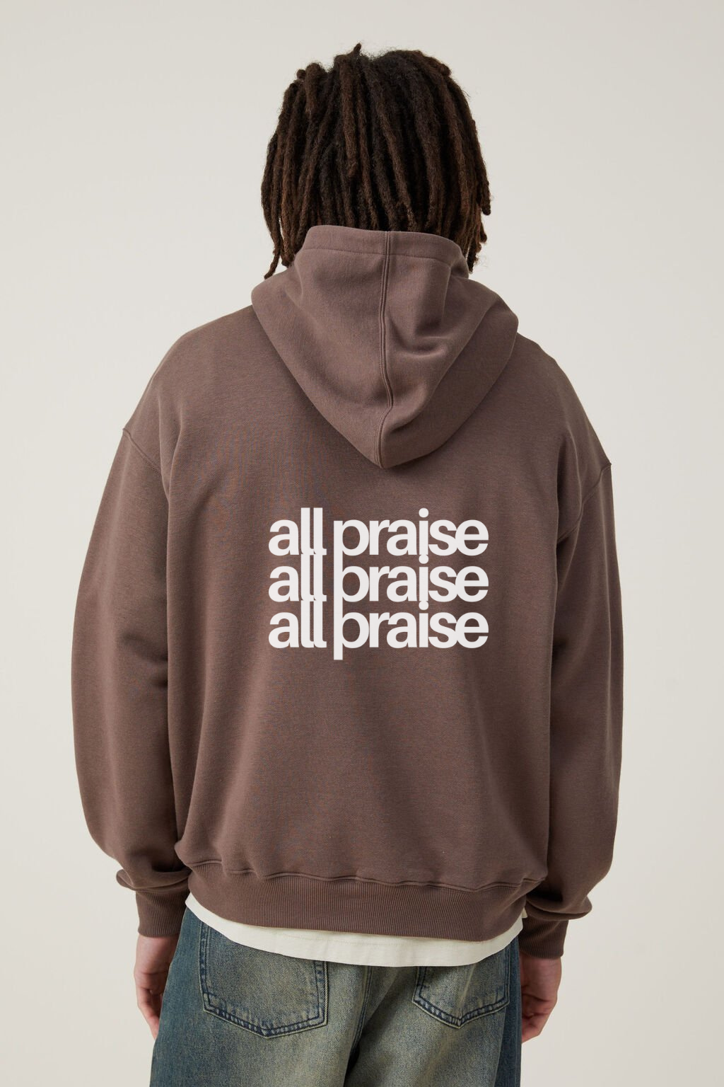 Oversized All Praise Hoodie- Chocolate