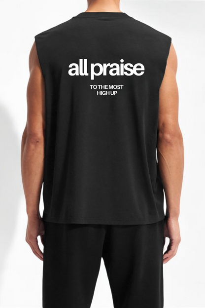 All Praise Black Cut-Off Tee